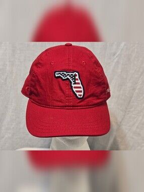 Pukka Baseball Cap Red Golf Embroidered Logo Adjustable Patriot Flag